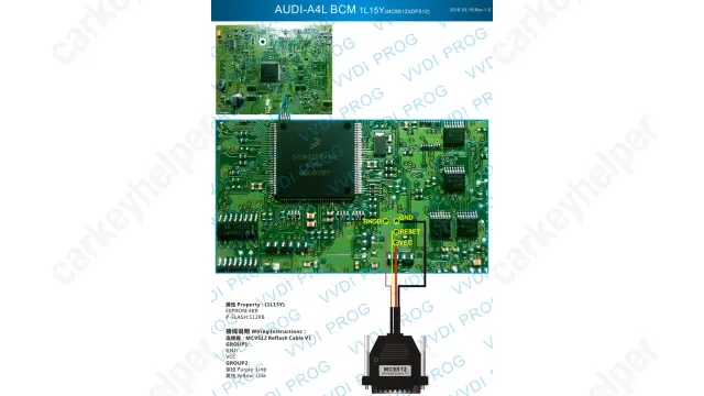Audi A4L BCM MC9S12XDP512 Pinout (Xhorse)