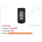 GHR-M013 315Mhz (works also 433MHz): Xhorse ID 0551 566